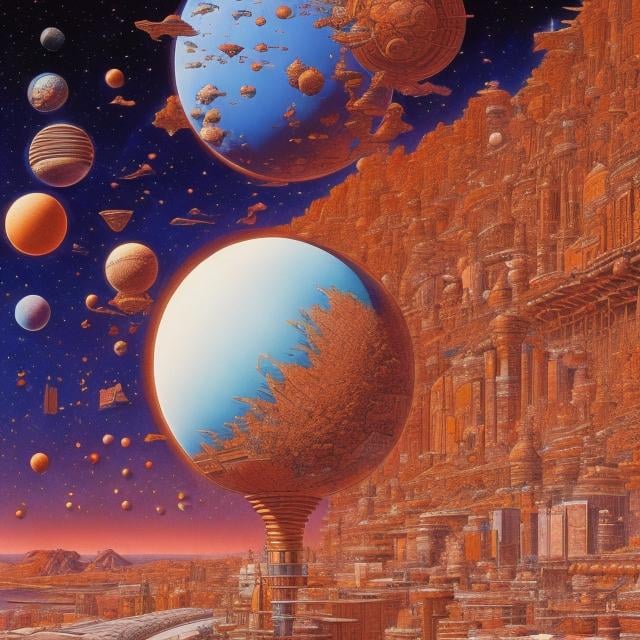 Prompt: katsuhiro Otomo, Jean Giraud, François Schuiten Surreal, mysterious, bizarre, fantastic, sci-fi fantasy, solo girl Alice, beautiful perfect voluminous body, celestial sphere, perspective, cross-section, fine lines, perspective, design, structural drawing, detailed realistic, high definition quality masterpiece 