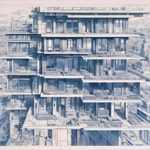 Prompt: Hideaki Anno, Bernard Boutet de Monvel, Surreal, mysterious, strange, fantastical, fantasy, Sci-fi, Japanese anime, blueprint journey, adventure on paper, cross-section, perspective, perspective, beautiful high school girl, perfect body, dream of architecture, detailed masterpiece 