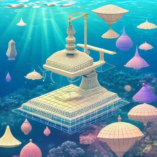 Prompt: Heath Robinson, Vladana Likar-Smiljanić, Japanese Anime Surreal Mysterious Bizarre Sci-fi Fantasy Floating telephone booth Trilobite Geometric architecture Design 3D drawing Shogi board Conch shell, a girl, detailed, high resolution high definition high quality masterpiece