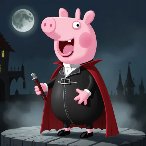 Prompt: vampire Peppa pig