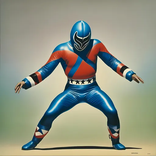 Prompt:   <mymodel> luchador fighter dancing, realistic punk japanese art, 1980, , airbrush vintage graphic, agressive, vibrant colors grainy, airbrush, retro 80s