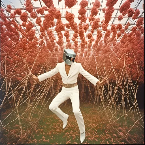 Prompt: <mymodel> <mymodel> luchador fighter dressed like Elvis in sparkly bronze and white  mask and bodysuit swinging from the on a huge swing in a fields of dead flowers
retrofuturism, faded photo, light leak, film burn, flash ,fish eye lens, wide lens, 8m"m lens, lens flare, polaroid, high contrast, low angle