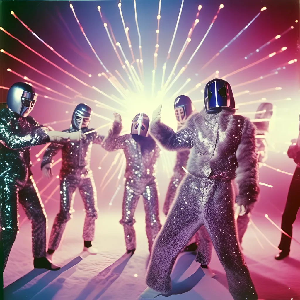 Prompt: <mymodel>  160  luchadores fighters dressed in silver and merlot sparkly fur  jacket and mask and bodysuit playing darts , faded photo, light leak, film burn ,fish eye lens, wide lens, 8m"m lens, lens flare