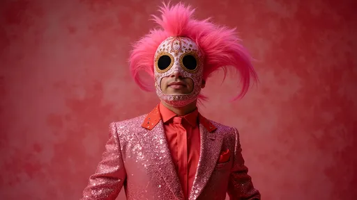 Prompt: googly eyes luchador wrestler dressed in sparkly suit , red and pink, photography
 vintage photo, sparkly dreamy aesthetic, low-fidelity, (Kodachrome) , (analog photography), dynamic poses, surreal and whimsical atmosphere, richly textured backdrop
