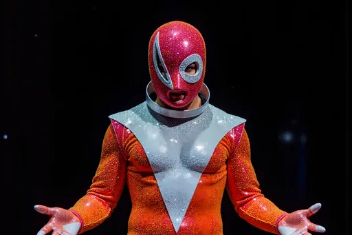 Prompt: masked luchador (in a full sparkly luchador costume) 