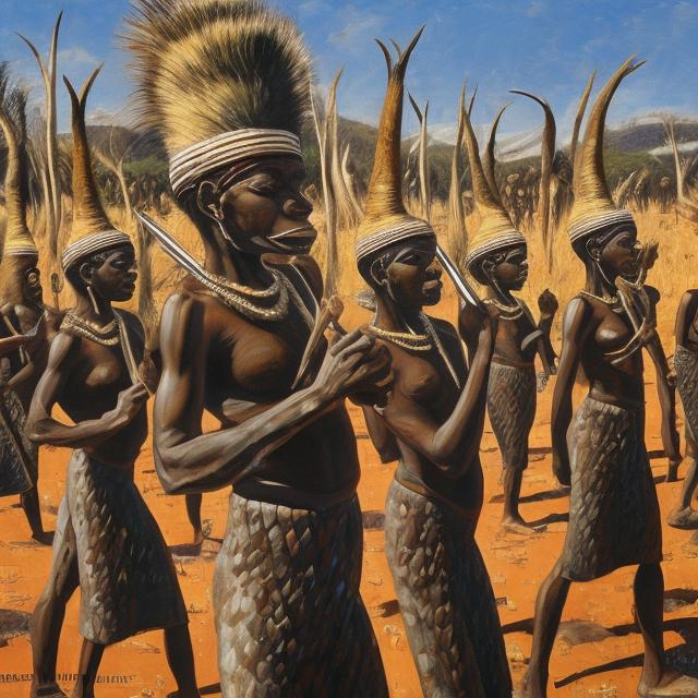 Prompt: Post modernism masterpieces, Zulu renditions super realism