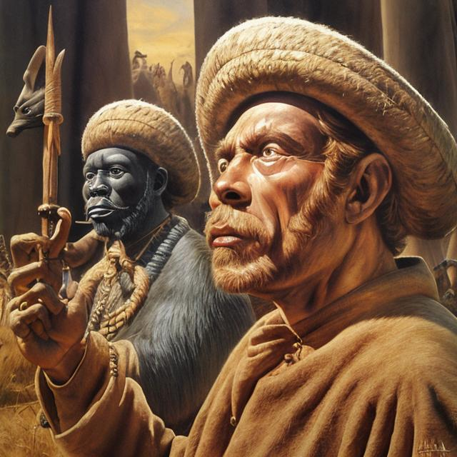 Prompt: Joseph und Potiphars Weib, Arthur masterpieces, Zulu renditions super realism