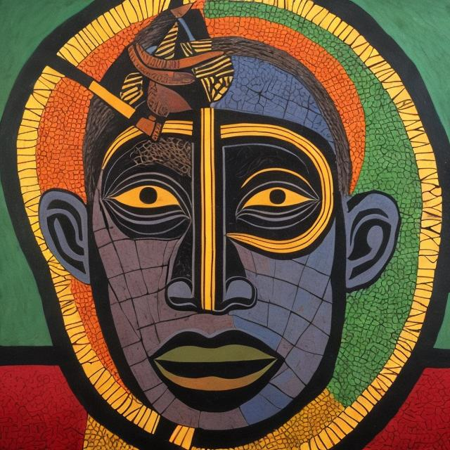 Prompt: Anarchism masterpieces, Ndebele renditions super realism