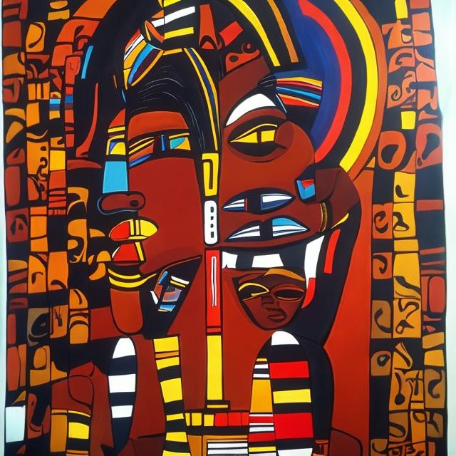 Prompt: Post modernism masterpieces, Ndebele rendition  super realism