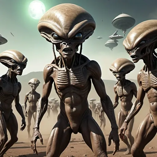 Prompt: Aliens invasion, Zulu renditions, super realism, masterpieces