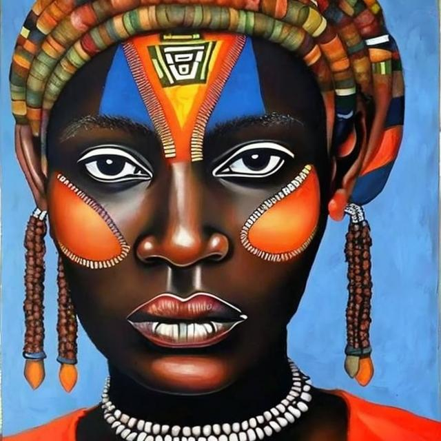 Prompt: Helena Frenkiel masterpieces, Ndebele renditions super realism