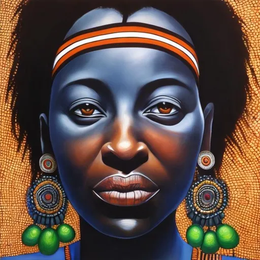 Prompt: Helena Frenkiel masterpieces, Ndebele renditions super realism