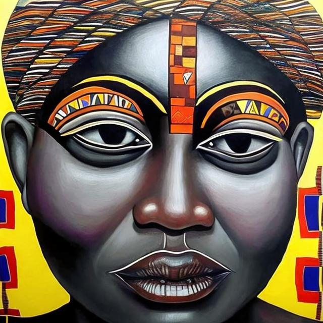 Prompt: Helena Frenkiel masterpieces, Ndebele renditions super realism