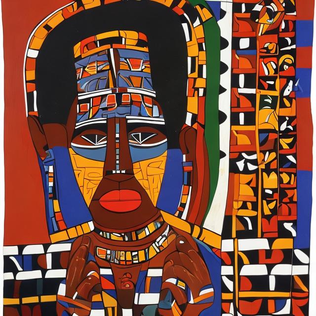 Prompt: Post modernism masterpieces, Ndebele rendition  super realism