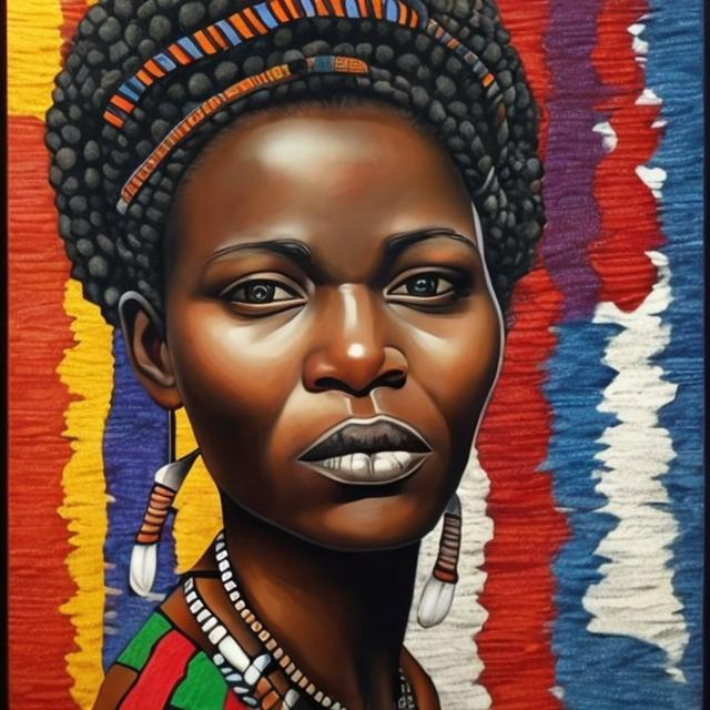 Prompt: Helena Frenkiel masterpieces, Ndebele renditions super realism