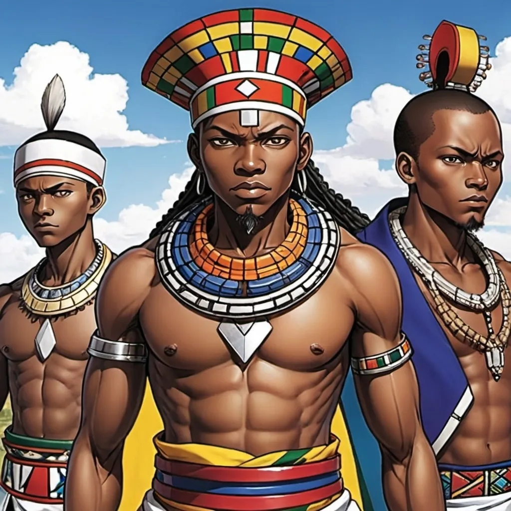 Prompt: Manga Anime, Ndebele renditions