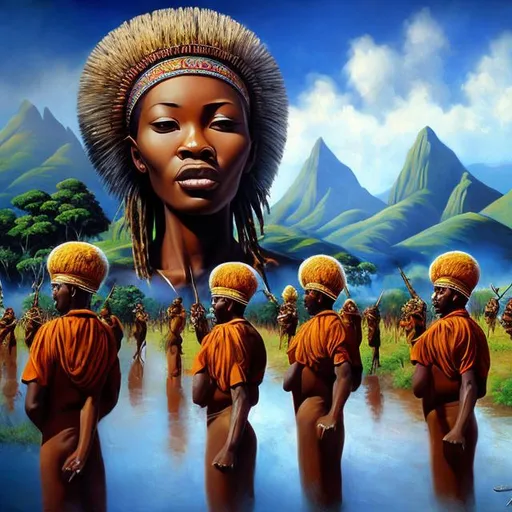 Prompt: Idealism masterpieces, Zulu renditions super realism