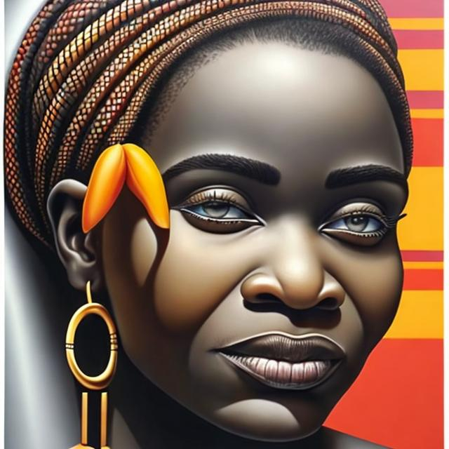 Prompt: Patrick Hughes masterpieces,Ndebele renditions super realism