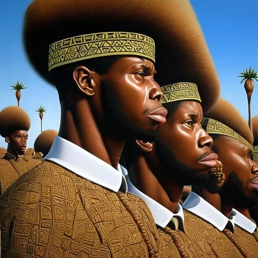 Prompt: Patrick Hughes masterpieces, Zulu renditions super realism