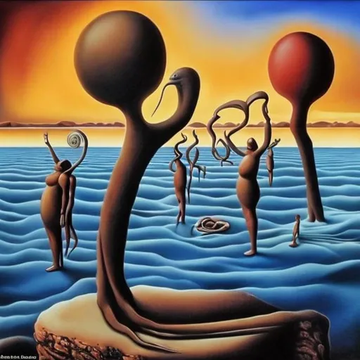 Prompt: Surrealism  masterpieces,Australian Aboriginal renditions super realism