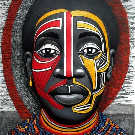 Prompt: Anarchism masterpieces, Ndebele renditions super realism