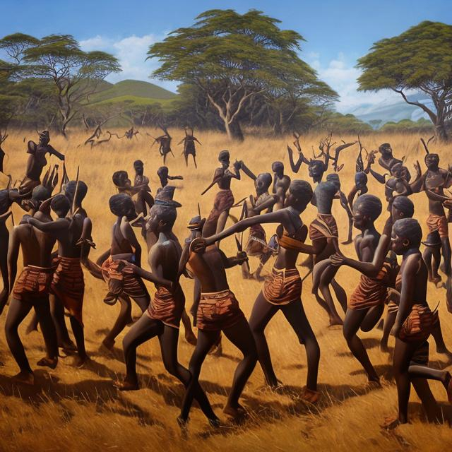 Prompt: Post modernism masterpieces, Zulu renditions super realism