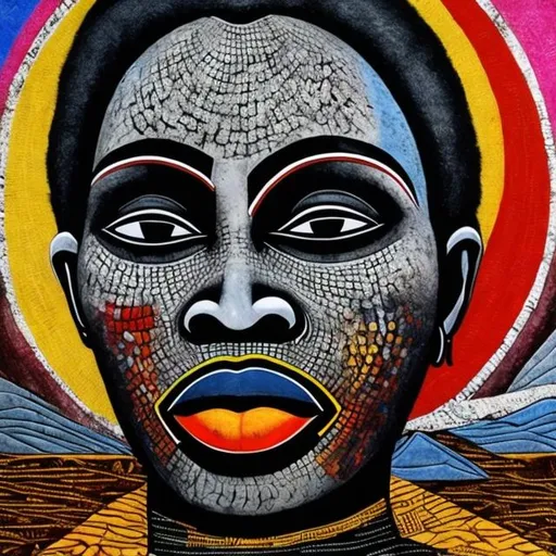 Prompt: Anarchism masterpieces, Ndebele renditions super realism