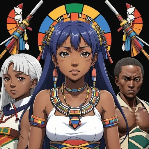 Prompt: Japanese Anime, Ndebele renditions