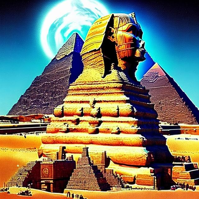 Prompt: International black history month 2024 Iconic posters with the sphinx and pyramids, Zulu renditions, super realism masterpieces