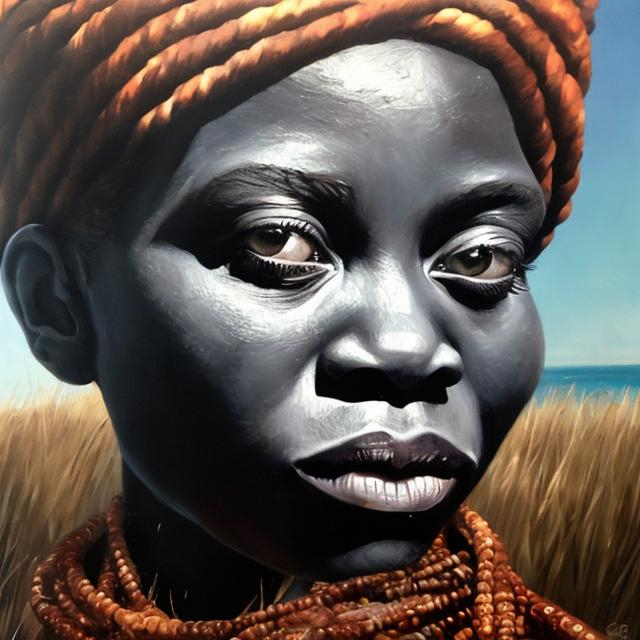 Prompt: Helena Frenkiel masterpieces Zulu renditions super realism