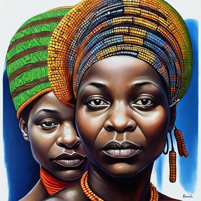 Prompt: Helena Frenkiel masterpieces, Ndebele renditions super realism