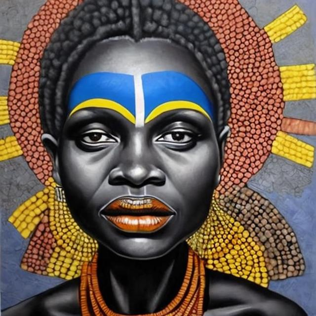 Prompt: Helena Frenkiel masterpieces, Ndebele renditions super realism