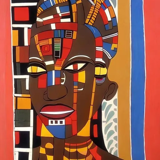 Prompt: Post modernism masterpieces, Ndebele rendition  super realism