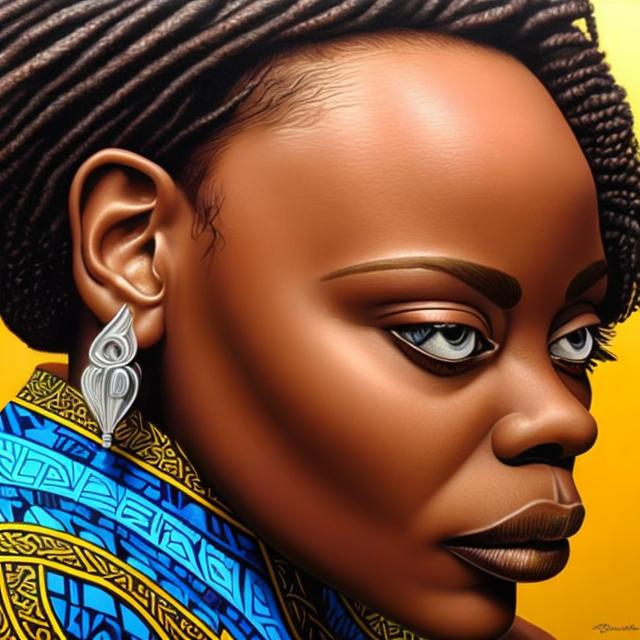 Prompt: Patrick Hughes masterpieces,Ndebele renditions super realism