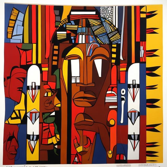 Prompt: Post modernism masterpieces, Ndebele rendition  super realism