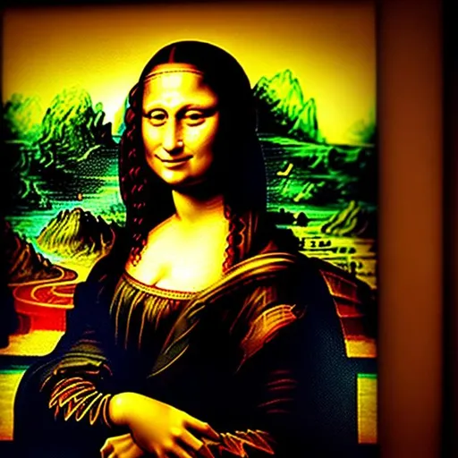 Prompt: Mona Lisa, Massai rendition super realism