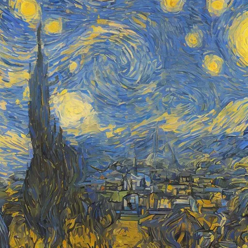 Prompt: Zulu rendition of Vincent Van Gogh starry night super realism