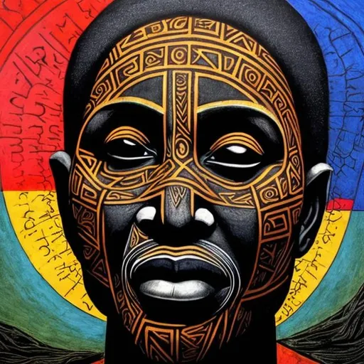 Prompt: Anarchism masterpieces, Ndebele renditions super realism