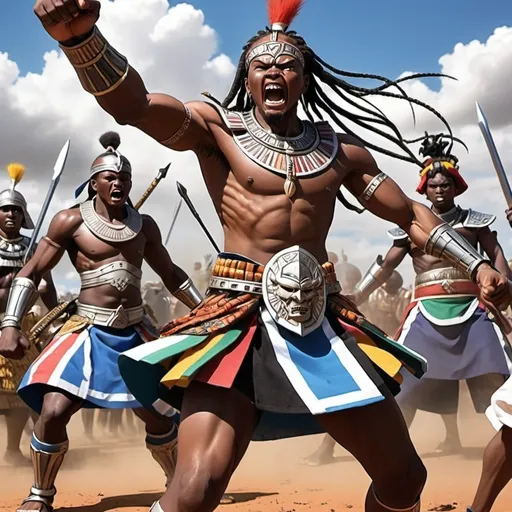 Prompt: Manga Anime epic battle scenes, Ndebele renditions