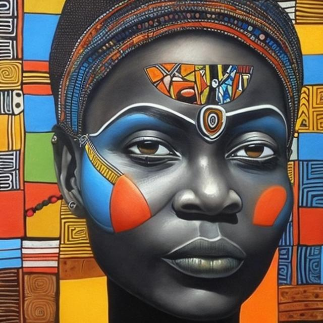 Prompt: Helena Frenkiel masterpieces, Ndebele renditions super realism