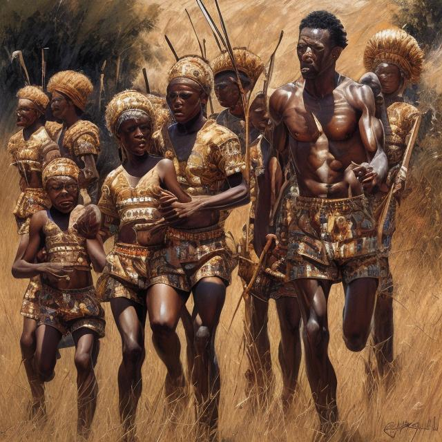 Prompt: Giovanni Baglione masterpieces, Zulu renditions super realism