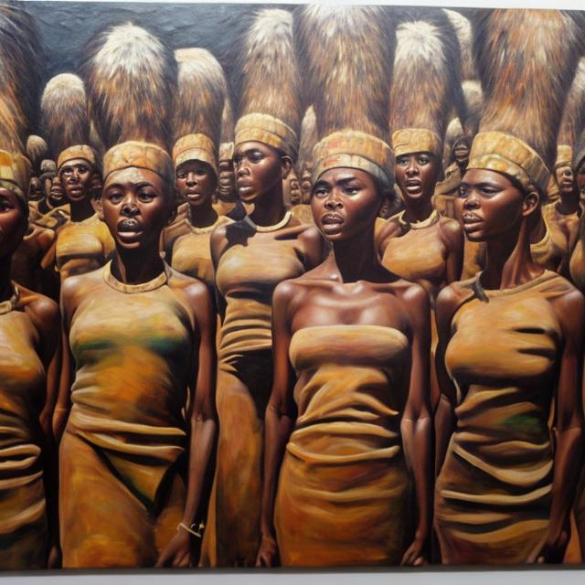 Prompt: Post modernism masterpieces, Zulu renditions super realism