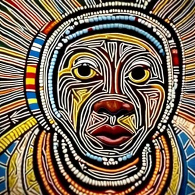 Prompt: Aboriginal masterpieces, Esther Mahlangu renditions, super realism