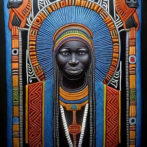 Prompt: Saint Sabastian Succor masterpieces, Ndebele renditions super realism