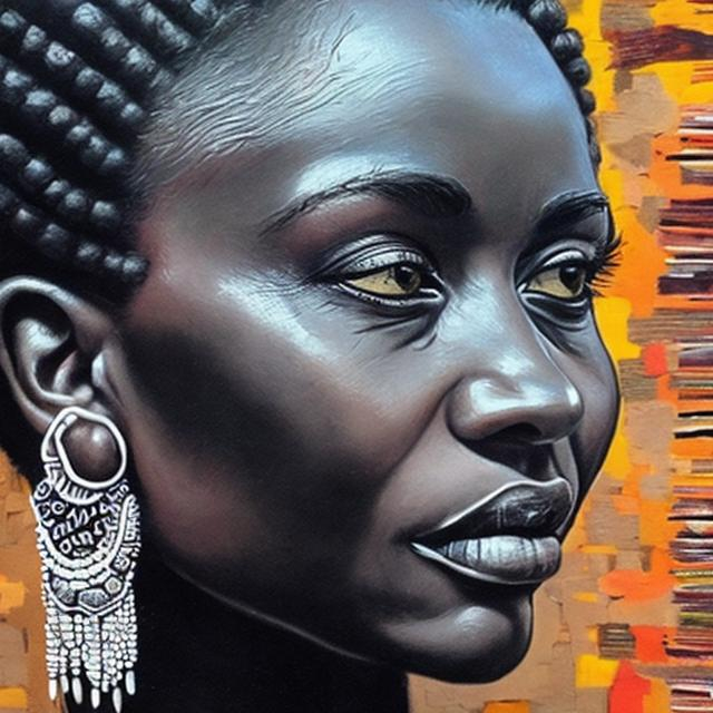 Prompt: Helena Frenkiel masterpieces, Ndebele renditions super realism