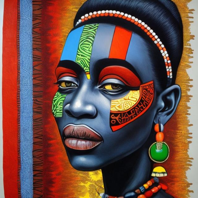 Prompt: Helena Frenkiel masterpieces, Ndebele renditions super realism