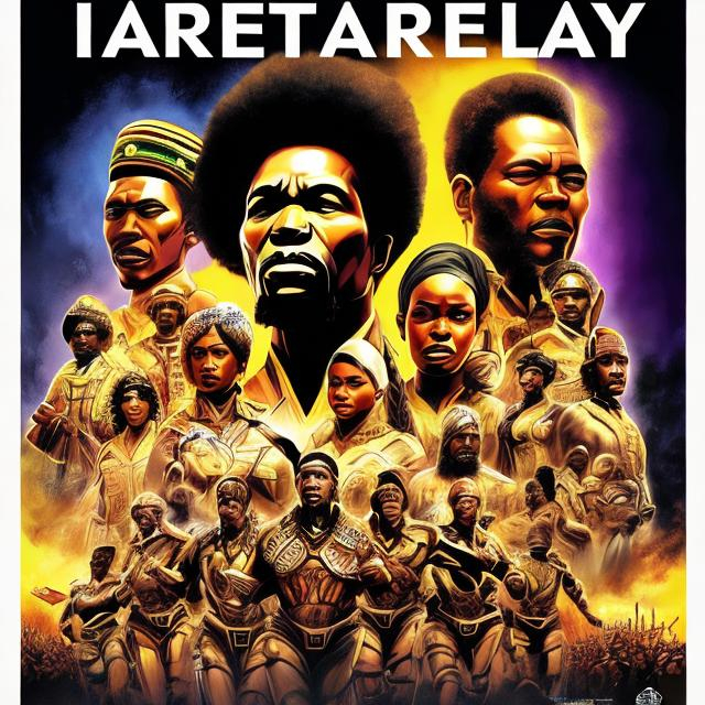 Prompt: International black history month 2024 Iconic poster, Zulu renditions, super realism