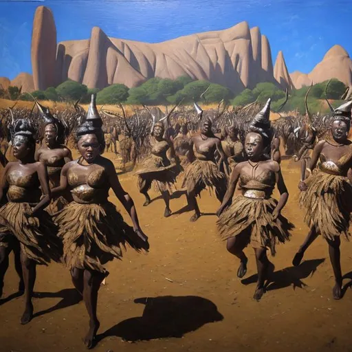 Prompt: Post modernism masterpieces, Zulu renditions super realism