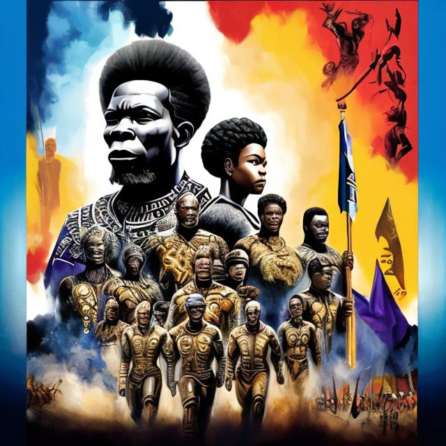 Prompt: International black history month 2024 Iconic poster, Zulu renditions, super realism masterpieces