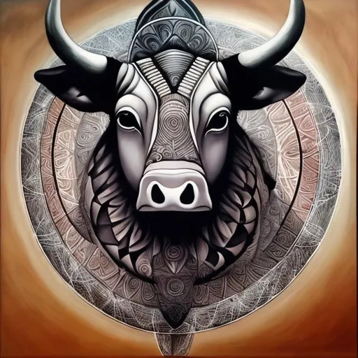 Prompt:   Masterpiece's sacred geometry Nguni renditions super realism